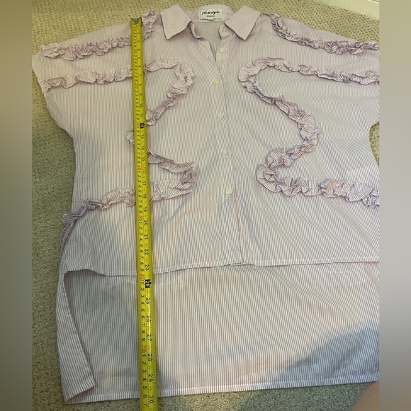 Margo Baridon Striped Buttondown in Purple Size Small - Picture 8 of 8
